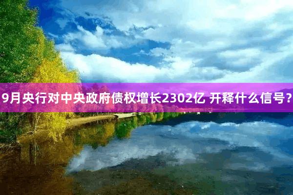 9月央行对中央政府债权增长2302亿 开释什么信号？