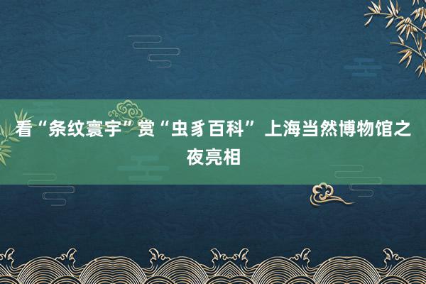 看“条纹寰宇”赏“虫豸百科” 上海当然博物馆之夜亮相